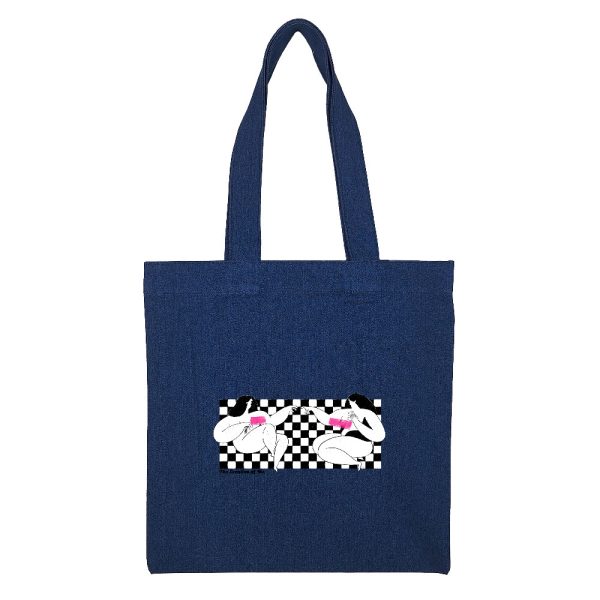 Cotton-totebag-Navy6 توتبگ جین سورمه ای- آفرینش من - Image 1